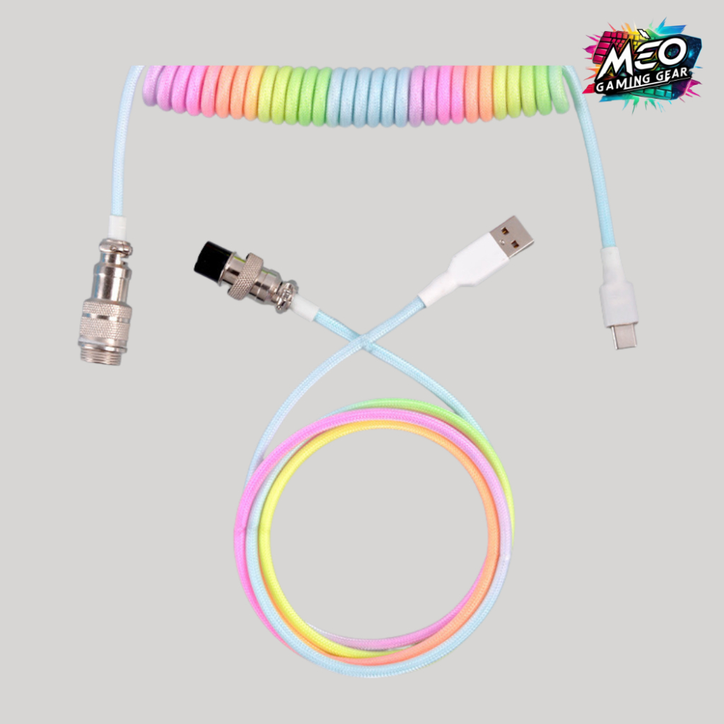 Dây cáp xoắn cho bàn phím cơ - Dây custom 2 đầu Type-C Hỗ trợ 8K Polling Rate - LED sáng 2 đầu | BigBuy360 - bigbuy360.vn