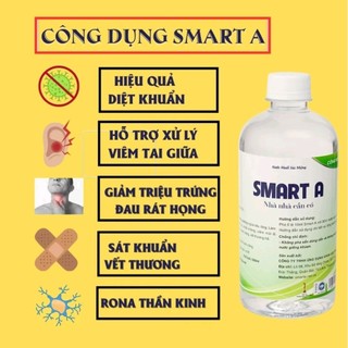 Nước muối Smart A 0.5% – Chăm sóc răng miệng, ho, vệ sinh khoang miệng, dùng hằng ngày cho cả gia đình