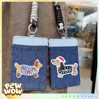 Bao Đựng Thẻ Nhân Viên Da PU Họa Tiết Vải Phong Cách Thú Cưng Animal (Gấu, Chó) Cute Kèm Dây Đeo Cổ