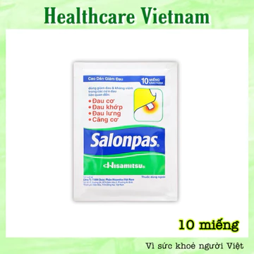 Túi 10 Miếng Cao Dán Salonpas Hisamitsu Hỗ Trợ Giảm Đau Lưng Đau Cơ