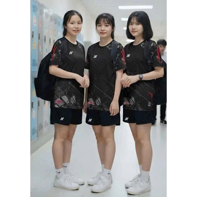 Bộ quần áo bóng đá A Mác Strange Đen in tên số theo yêu cầu-Áo bóng đá,đồ đá banh chất liệu thun, mè