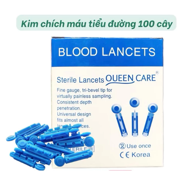 Hộp 100 Kim lấy máu tròn dùng cho các máy đo đường huyết - kim tròn 100