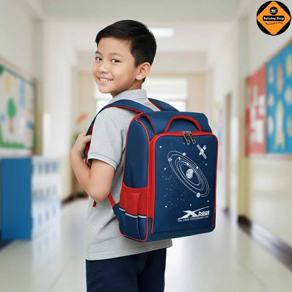 Balo Chống Gù Cho Bé Cao Cấp Xbags Universe XB 3102, Chống Nước, Nhiều Ngăn Rộng, Bảo Vệ Cột Sống!