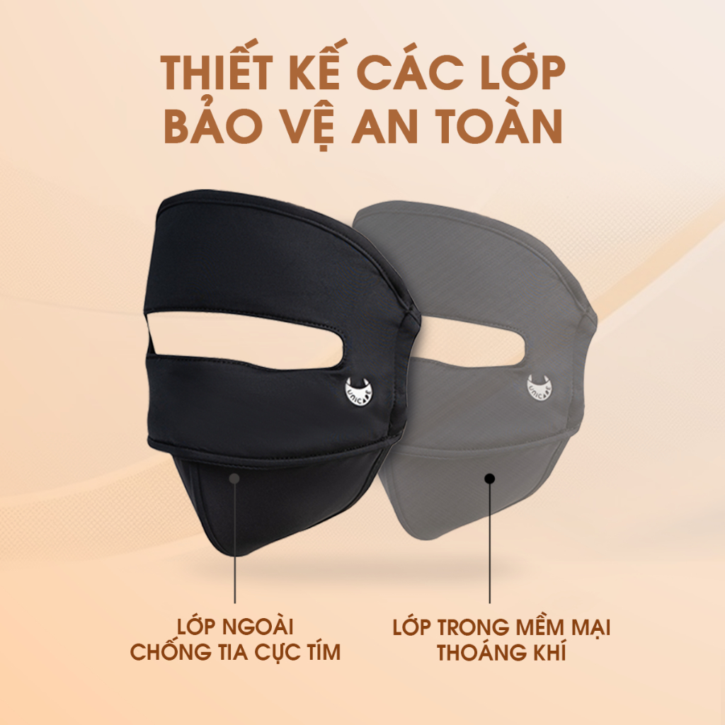 COMBO 2 Khẩu trang toàn mặt Unicare Full Face – Chống nắng UPF50+, 2 lớp, chống tia UV, thời trang