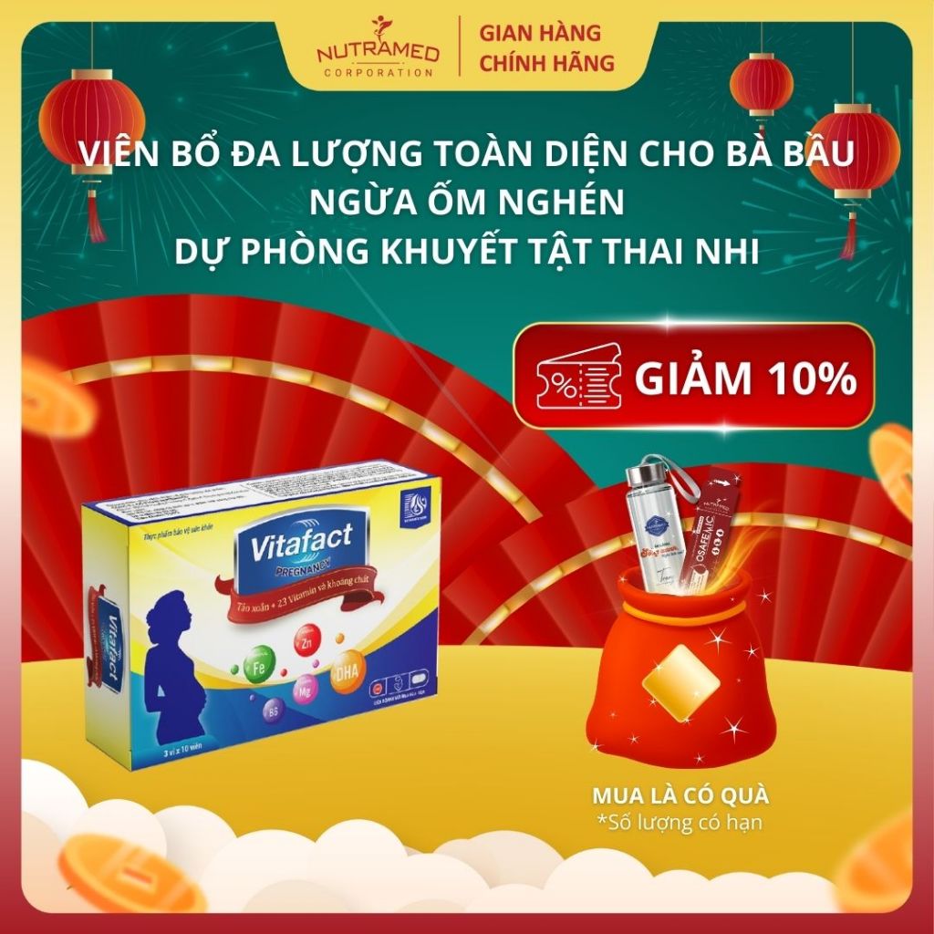 Viên uống Vitafact Pregnancy hỗ trợ bổ sung dưỡng chất và dự phòng dị ...