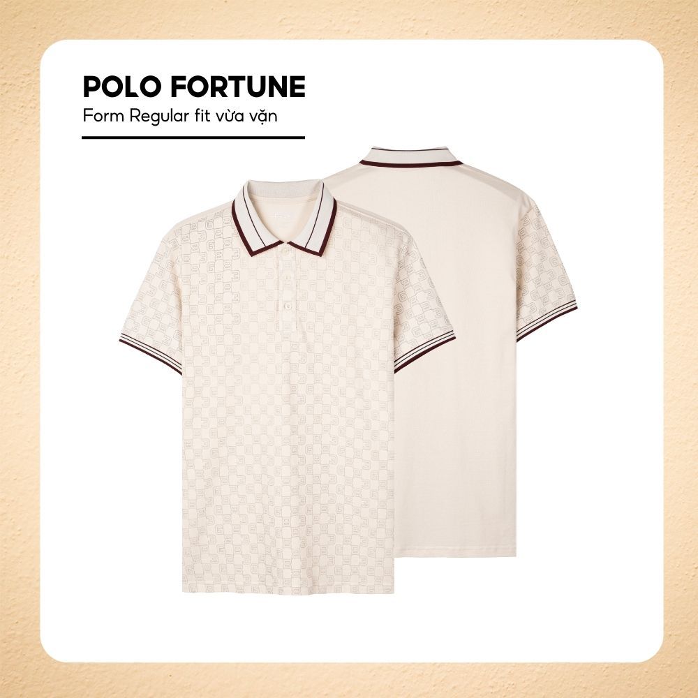 Áo polo FORTUNE, họa tiết số 83–86 cách điệu mang ý nghĩa lộc phát, phong cách thanh lịch hiện đại, form tôn body- FEAER