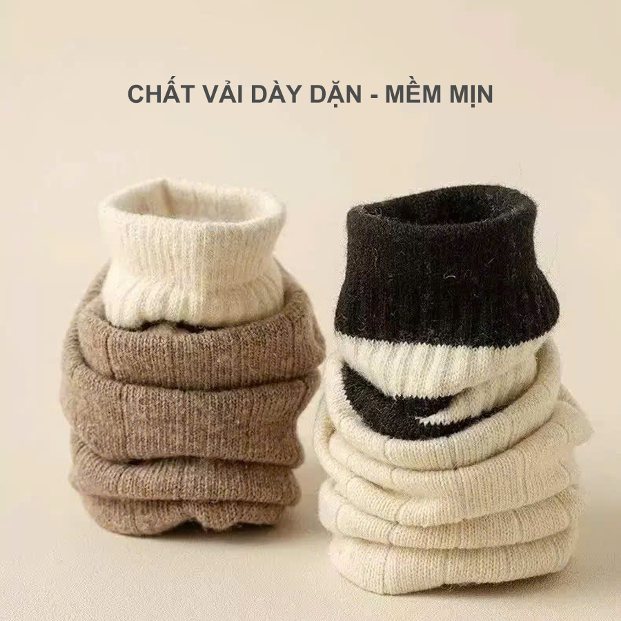 Tất vớ nữ cổ cao phong cách vintage Hàn Quốc, mềm mịn thoáng khí - Ekiu Shop