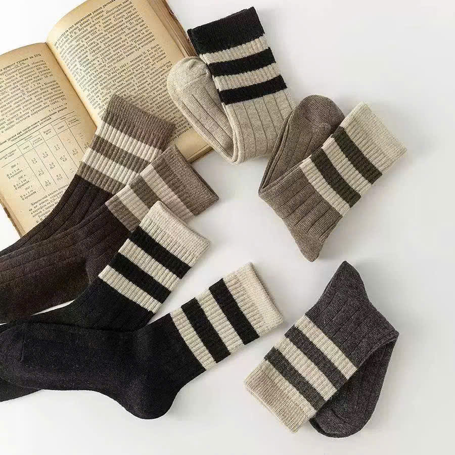 Tất vớ nữ cổ cao phong cách vintage Hàn Quốc, mềm mịn thoáng khí - Ekiu Shop