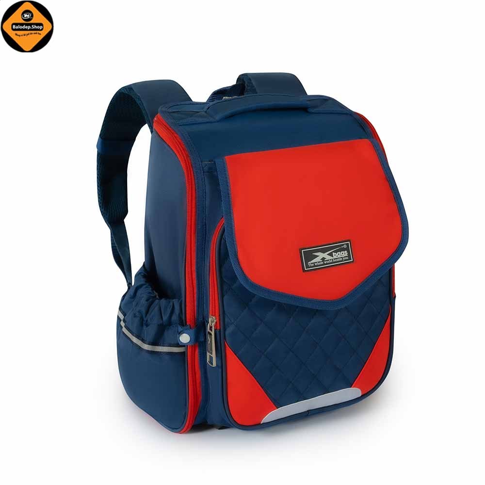 Balo Chống Gù Bé Trai Xbags XB 3106 Màu Đỏ Năng Động, Nhẹ Êm, Ngăn Mở 180°, Bảo Vệ Lưng Cho Bé!