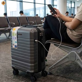 Vali Du Lịch Size 20 Có Cổng Sạc USB Xbags XB6104 Màu Xám Sang Trọng, Đẳng Cấp, Có Khóa TSA Quốc Tế!