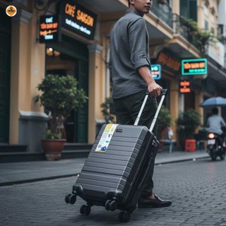 Vali Du Lịch Size 20 Có Cổng Sạc USB Xbags XB6104 Màu Xám Sang Trọng, Đẳng Cấp, Có Khóa TSA Quốc Tế!