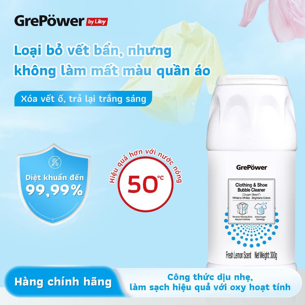Bột Giặt Bọt Đa Năng GrePower, Làm Trắng Quần Áo Và Giày, Không Cần Chà Xát, Làm Trắng Vết Bẩn