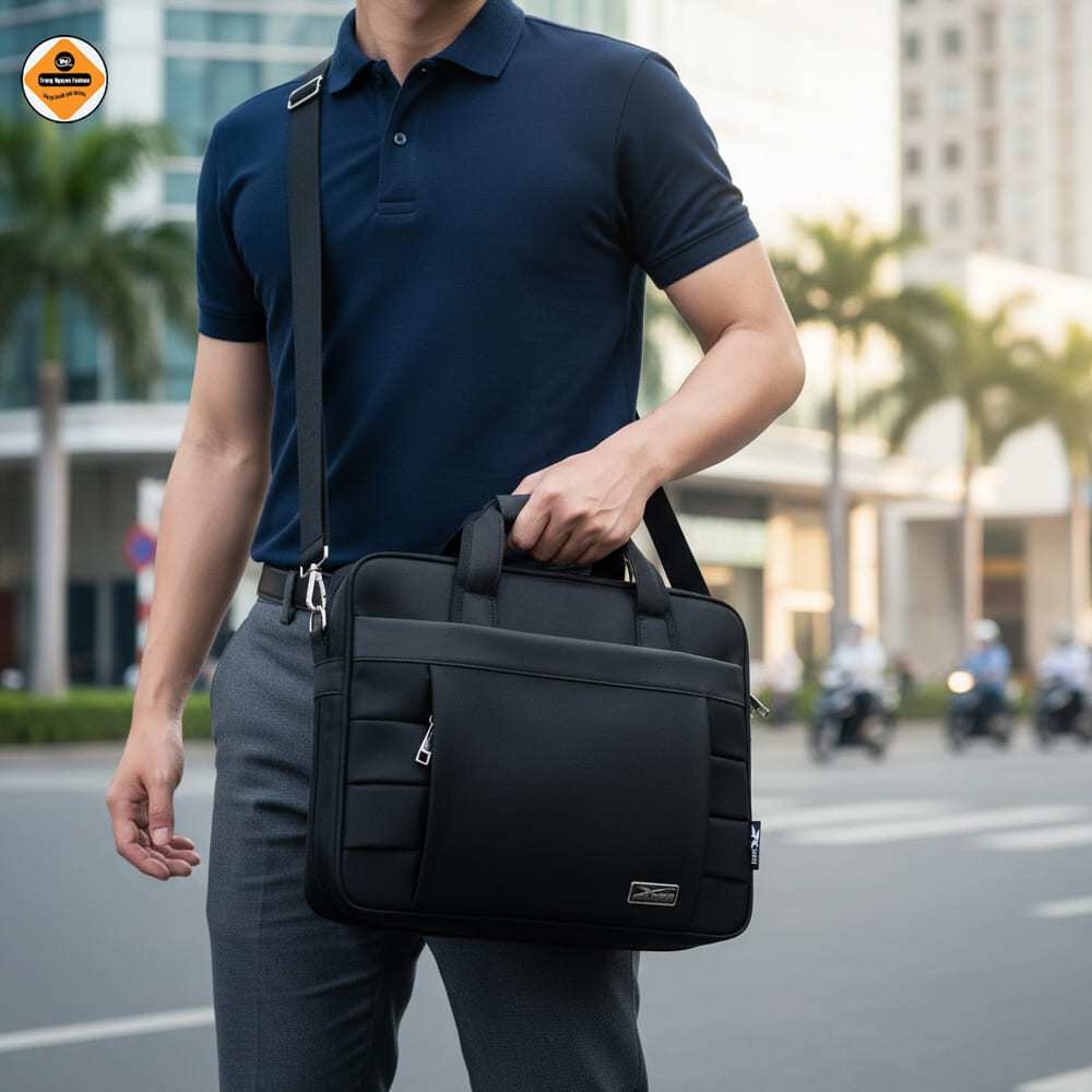 Cặp Doanh Nhân Cao Cấp Xbags Expand Pro XB 4002 Màu Đen, Có Khóa Nới Rộng, Đựng Laptop 15.6–17 Inch!