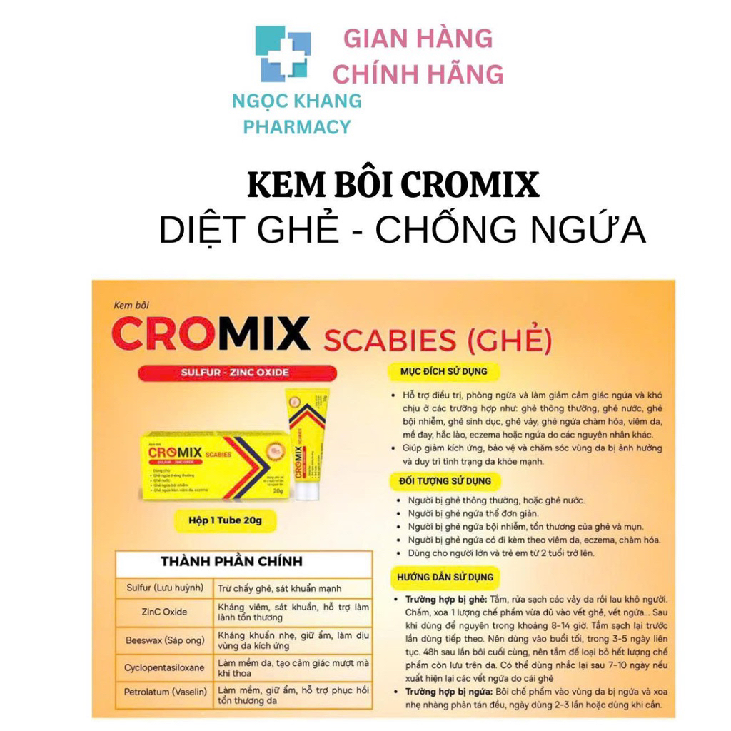 Kem bôi da CROMIX Diệt Ghẻ - Chống Ngứa Typ 20 gr | Shopee Việt Nam