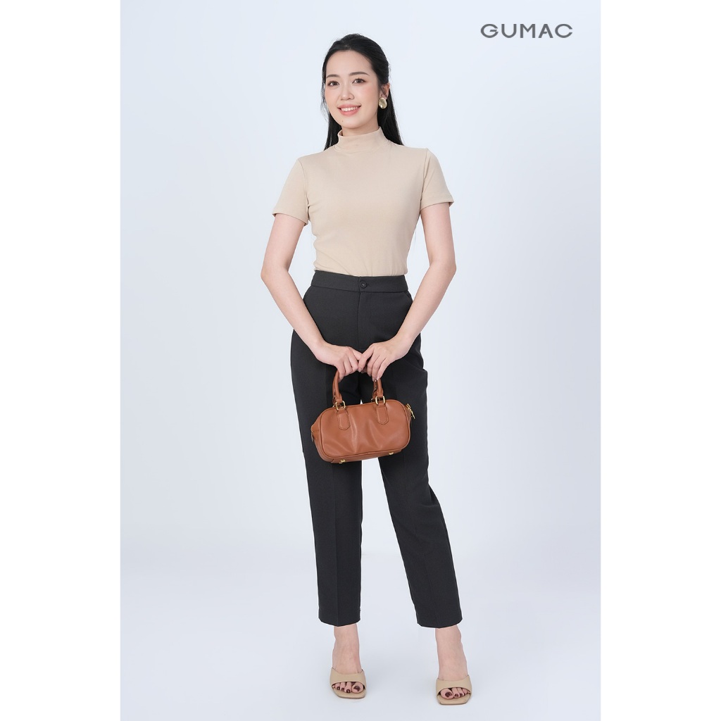 Quần Tây Nữ GUMAC Ống Đứng Lưng Cao Cạp Cao Chất Tuyết Mưa Tôn Dáng BQE00005