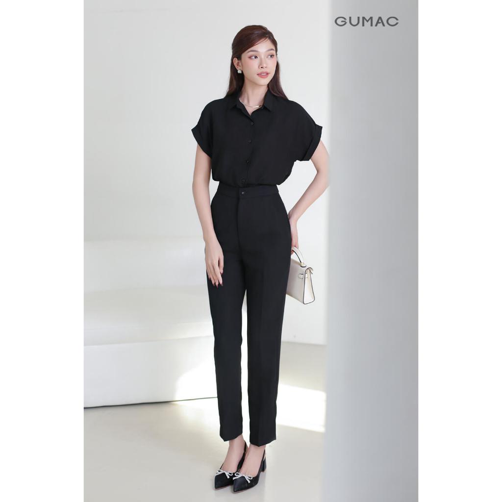 Quần Tây Nữ GUMAC Ống Đứng Lưng Cao Cạp Cao Chất Tuyết Mưa Tôn Dáng BQE00005