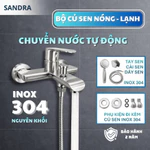 Củ Sen Nóng Lạnh Inox 304 Đúc Nguyên Khối Mạ Mờ | CR-118 | Phối Vòi Sen Nhà Tắm Và Cài Treo Cùng Màu — ảnh 2