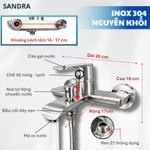 Củ Sen Nóng Lạnh Inox 304 Đúc Nguyên Khối Mạ Mờ | CR-118 | Phối Vòi Sen Nhà Tắm Và Cài Treo Cùng Màu — ảnh 5