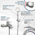 Củ Sen Nóng Lạnh Inox 304 Đúc Nguyên Khối Mạ Mờ | CR-118 | Phối Vòi Sen Nhà Tắm Và Cài Treo Cùng Màu — ảnh 8