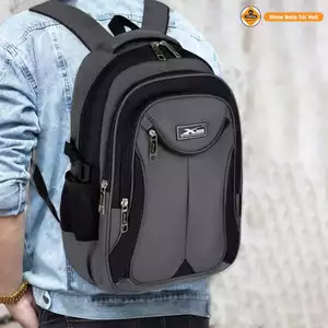 Balo laptop 15.6 inch cao cấp Xbags màu xám phối đen, nhiều ngăn tiện lợi – Xb2004!