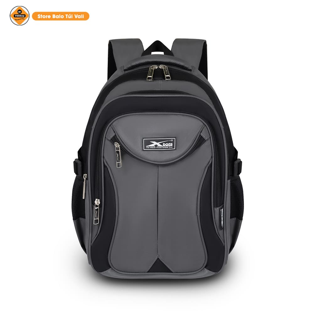 Balo laptop 15.6 inch cao cấp Xbags màu xám phối đen, nhiều ngăn tiện lợi – Xb2004!