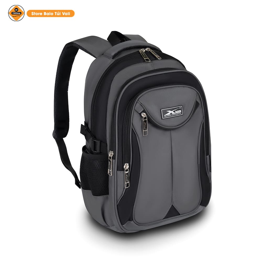 Balo laptop 15.6 inch cao cấp Xbags màu xám phối đen, nhiều ngăn tiện lợi – Xb2004!