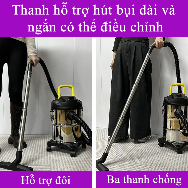 Máy hút bụi công nghiệp Máy hút bụi gia đình công suất lớn 1200Wdung tích 18L tích hợp 3 chế độ Khô - Ướt - Thổi