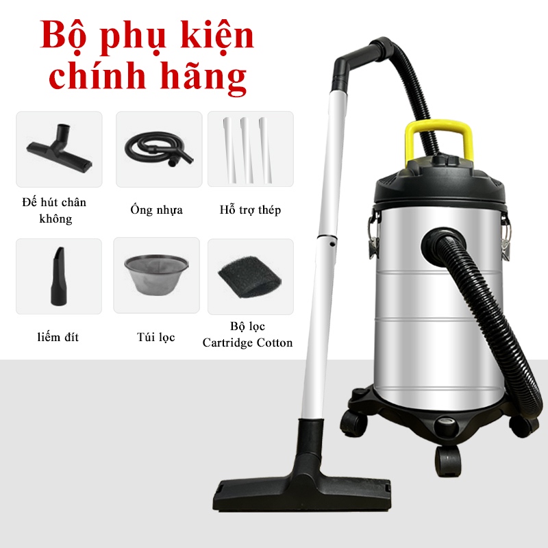 Máy hút bụi công nghiệp Máy hút bụi gia đình công suất lớn 1200Wdung tích 18L tích hợp 3 chế độ Khô - Ướt - Thổi