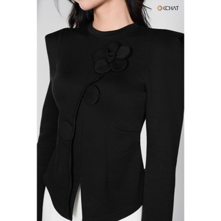 Áo Thun 𝐂𝐂𝐇𝐀𝐓 Dáng Ôm Kiểu Dài Tay Trendy Chất Liệu Co Giãn Cao Cấp 25TDC2030OT