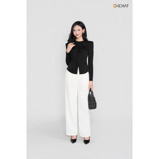 Áo Thun 𝐂𝐂𝐇𝐀𝐓 Dáng Ôm Kiểu Dài Tay Trendy Chất Liệu Co Giãn Cao Cấp 25TDC2030OT