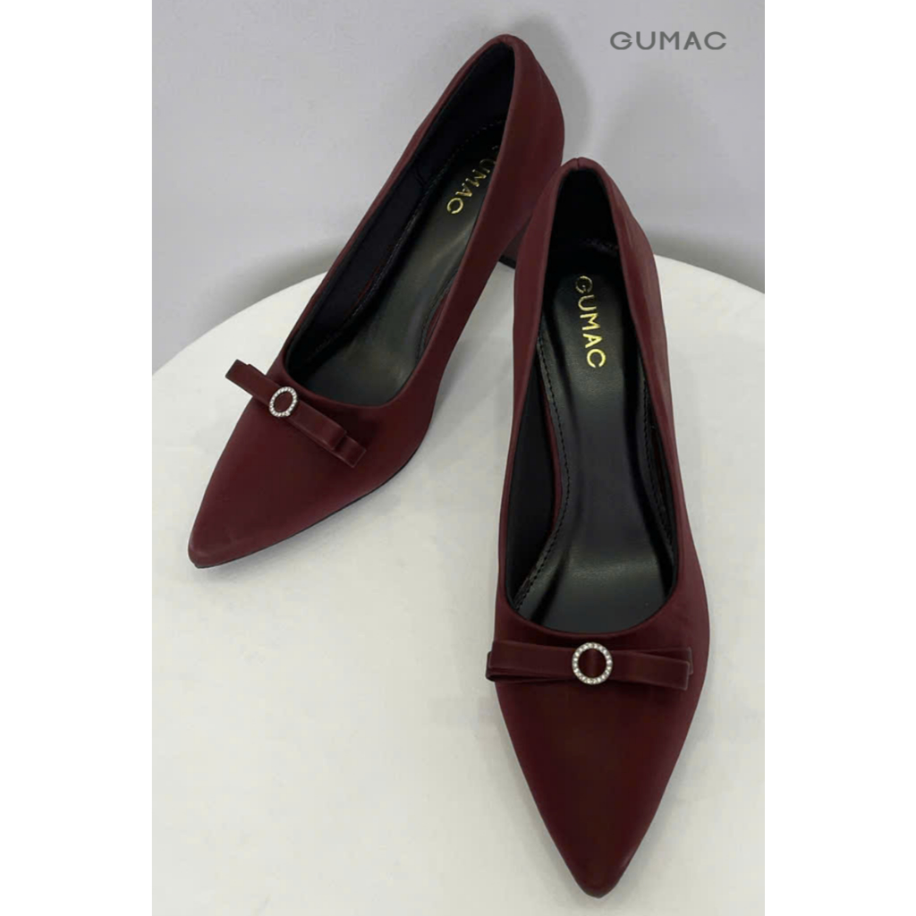 Giày Cao Gót Nữ GUMAC Đính Nơ Cách Điệu GF12071