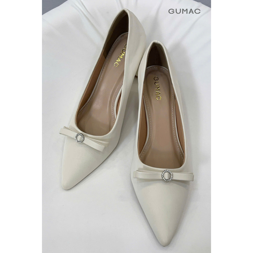 Giày Cao Gót Nữ GUMAC Đính Nơ Cách Điệu GF12071