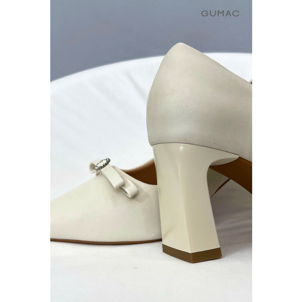 Giày Cao Gót Nữ GUMAC Đính Nơ Cách Điệu GF12071