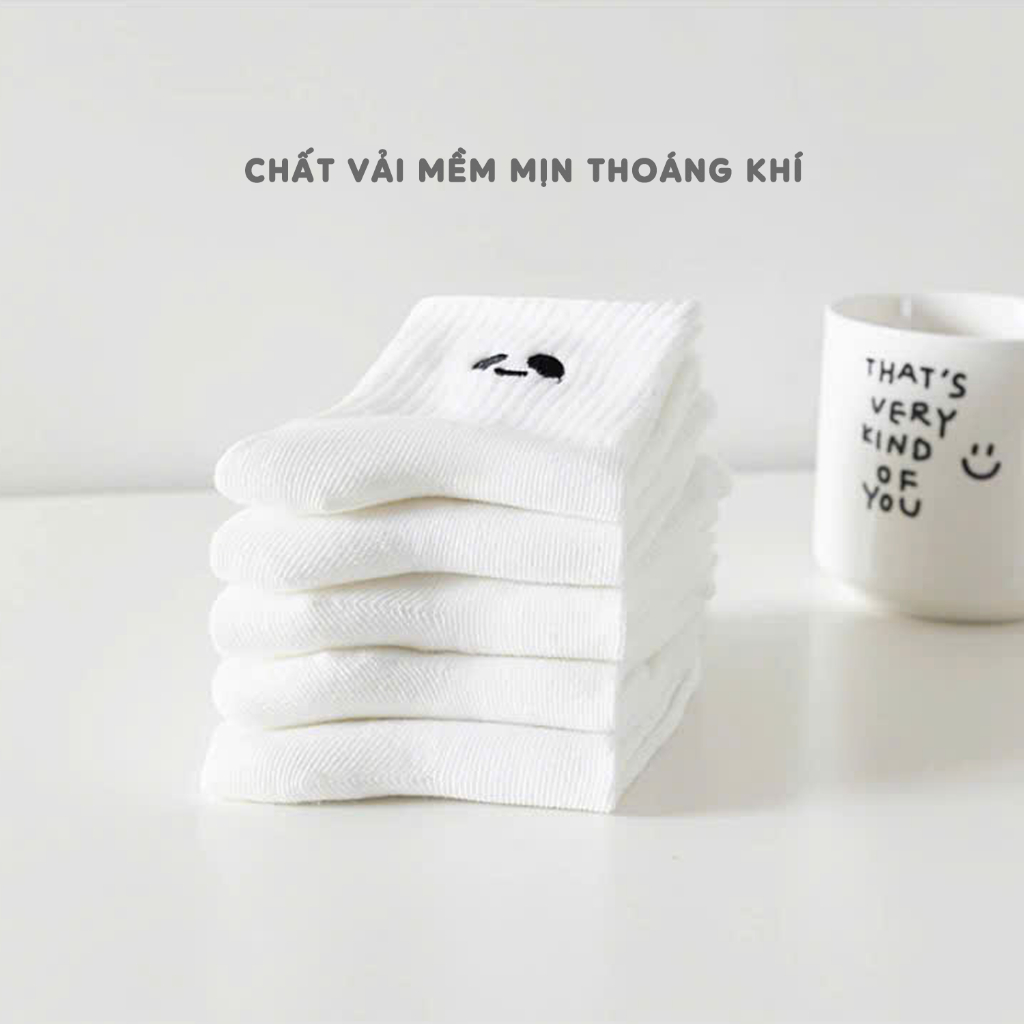 Tất vớ trắng họa tiết dễ thương đang yêu, chất liệu mềm mịn thoáng khí - Ekiu Shop