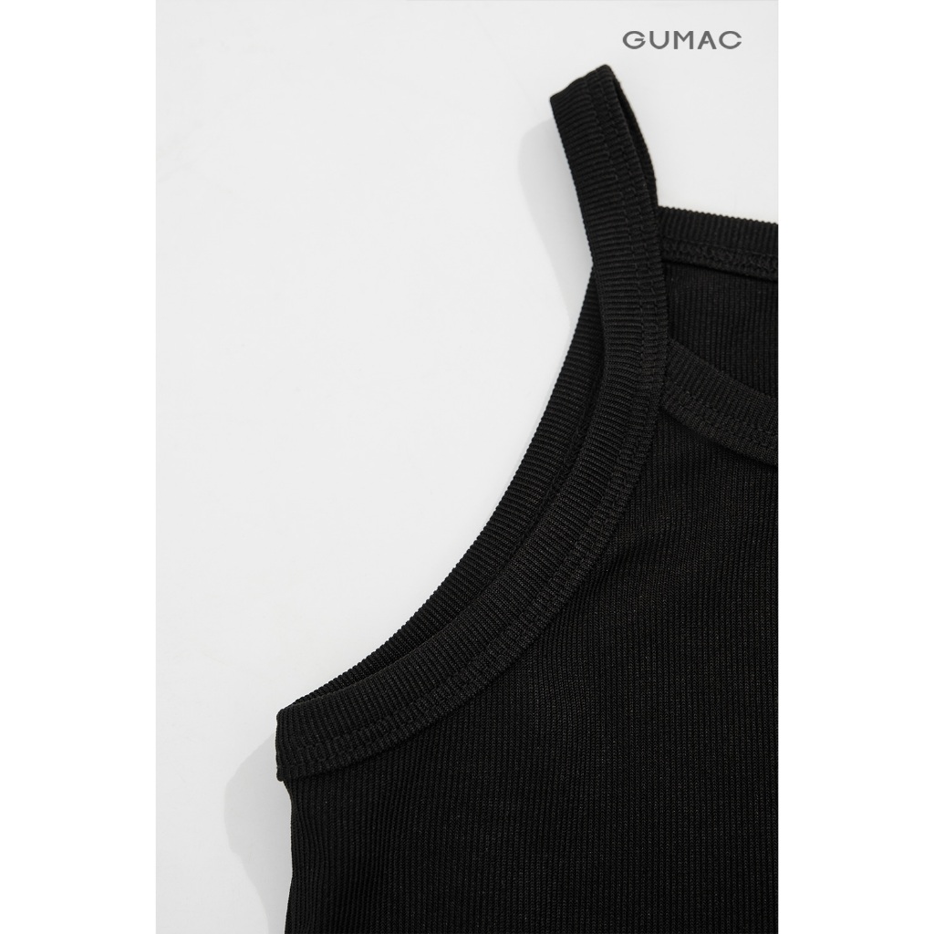 Áo Thun 2 Dây Nữ GUMAC Form Slim Ôm Kiểu Tanktop Viền Bo Cổ Chất Thun Gân Co Giãn ATF05029