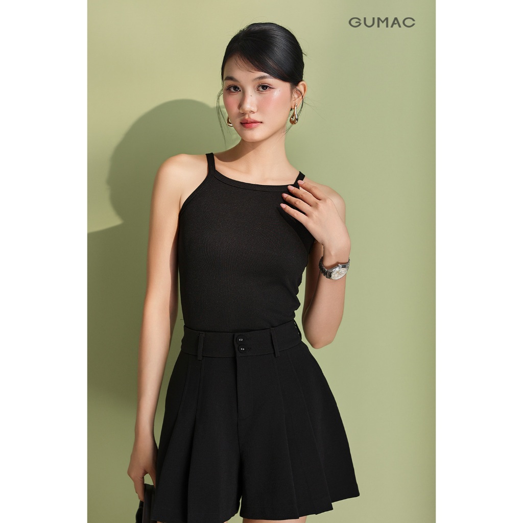 Áo Tanktop Nữ GUMAC Form Slim Cổ Tròn Chất Liệu Thun Gân Co Giãn Mềm Mịn ATF05029