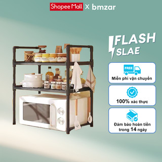 Kệ Lò Vi Sóng BMZAR 2-3 Tầng Khung Sắt Kèm Mặt Nhựa Để Đồ Nhà Bếp Chịu Lực Tốt