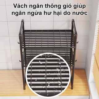 Kệ Lò Vi Sóng BMZAR 2-3 Tầng Khung Sắt Kèm Mặt Nhựa Để Đồ Nhà Bếp Chịu Lực Tốt