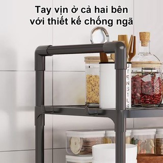 Kệ Lò Vi Sóng BMZAR 2-3 Tầng Khung Sắt Kèm Mặt Nhựa Để Đồ Nhà Bếp Chịu Lực Tốt