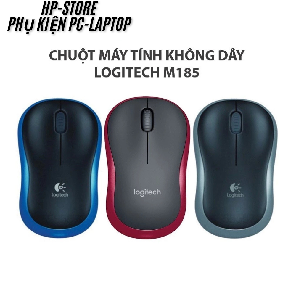 Chuột Máy Tính Không Dây Logitech M185 - Kết Nối USB, Nhỏ Gọn, Dùng Cho Laptop/pc, Kết Nối Ổn Định.