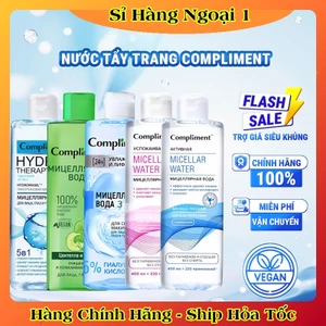 Nước tẩy trang Compliment 400ml dịu nhẹ, sạch sâu giúp làm sạch lớp trang điểm, bụi bẩn, không làm khô da của Nga