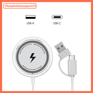 Đế Sạc Không Dây Nam Châm 15W – Magnetic Wireless Charger Type-C – Sạc Nhanh Cho Điện Thoại