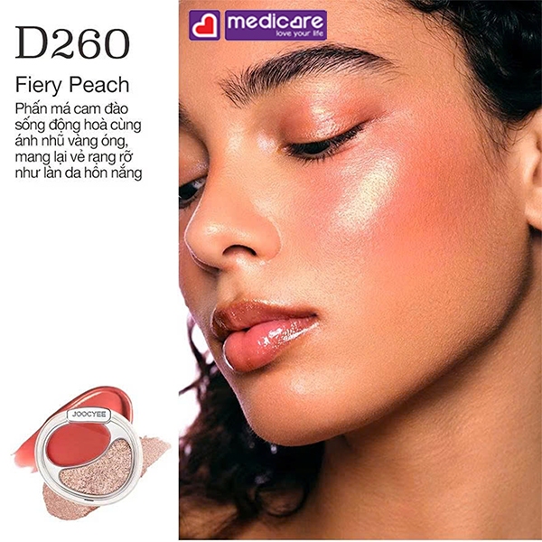 Kem má hồng JOOCYEE 2 màu Cream Blush And Highlighting Dou 7g
