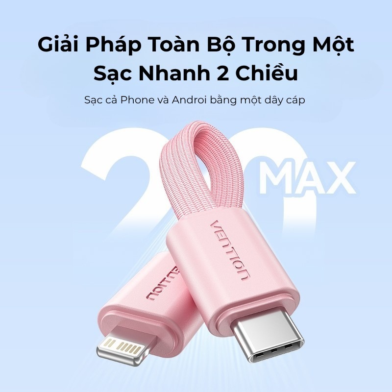 Pin Sạc Dự Phòng 10000mAh 22.5W Vention Tích hợp đèn pin, Hỗ trợ 3 cổng sạc USB-C, USB-A, Light