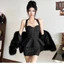 Set Yếm Nữ Chấm Bi Dáng Ngắn Phong Cách Hàn Quốc – Đầm Tiểu Thư Retro Dễ Thương, Đi Chơi Xinh Xắn