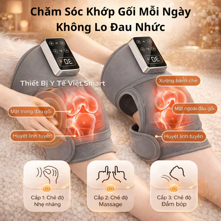 Máy Massage Chân Đầu Gối Không Dây , Máy Mát Xa chườm ấm Hồng Ngoại Giảm Đau Nhức Xương Khớp