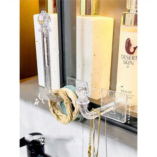 Móc Treo, Thanh Treo Đồ (L34) Trong Suốt KIM TUYẾN Treo Phụ Kiện, Móc Khoá. Móc Treo Kim Tuyến Hít Tường Treo Đồ Đa Năng