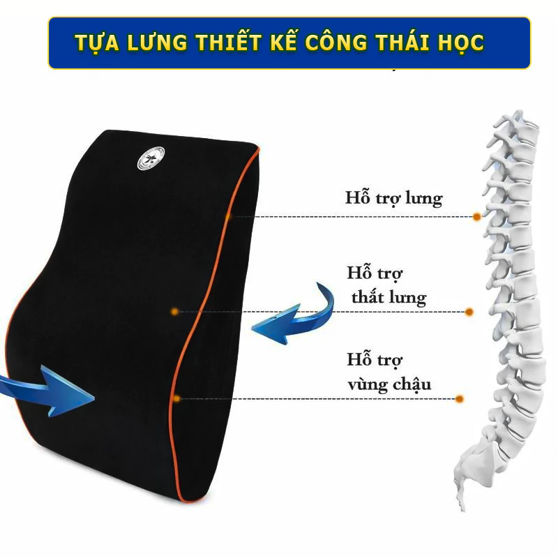 Gối tựa đầu và kê tựa lưng ghế ô tô cao su non nỉ cao cấp chống đau khi đi lái oto xe hơi gối tựa lư