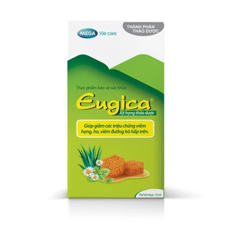 XỊT HỌNG THẢO DƯỢC EUGICA 10ML GIÚP GIẢM CÁC TRIỆU CHỨNG VIÊM HỌNG, HO VIÊM HÔ HẤP TRÊN