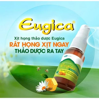 XỊT HỌNG THẢO DƯỢC EUGICA 10ML GIÚP GIẢM CÁC TRIỆU CHỨNG VIÊM HỌNG, HO VIÊM HÔ HẤP TRÊN